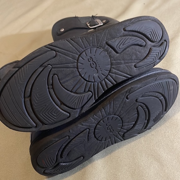 UGG Australia black leather womens Boots size 8” - Picture 7 of 12